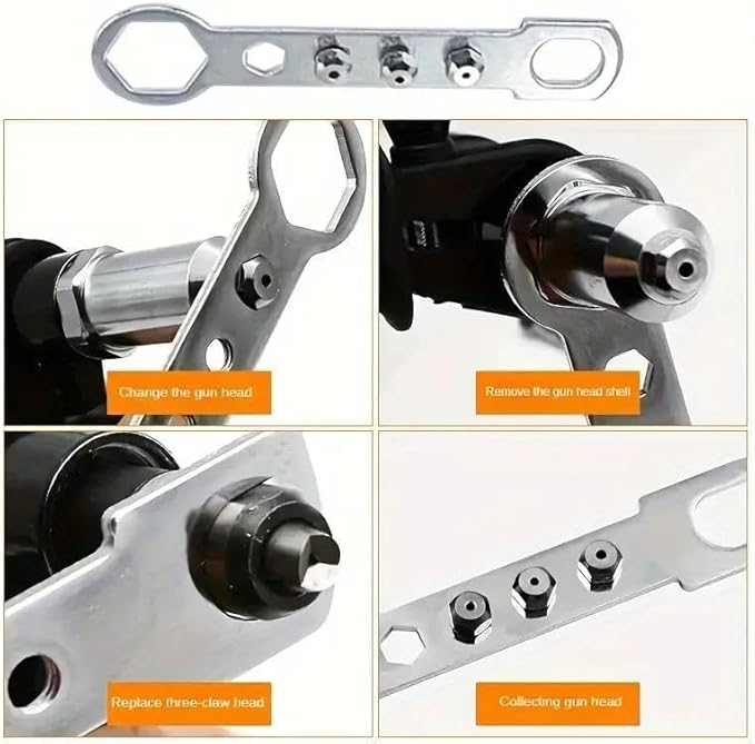 Electric Rivet Adapter, Portable Electric Rivet Nut-gun Drill Adapter, Practical Repair Power Tools Accessories, Heavy Duty Hardware, Industrial
