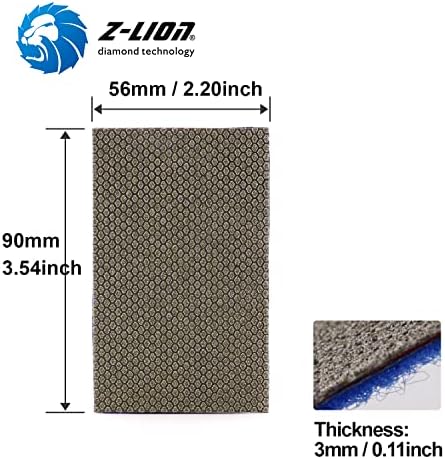 Z-Lion Diamond Abrasive Paper Sheets Diamond Sandpaper Nylon Back for Sanding Stone Glass Ceramic(4pcs/Set)