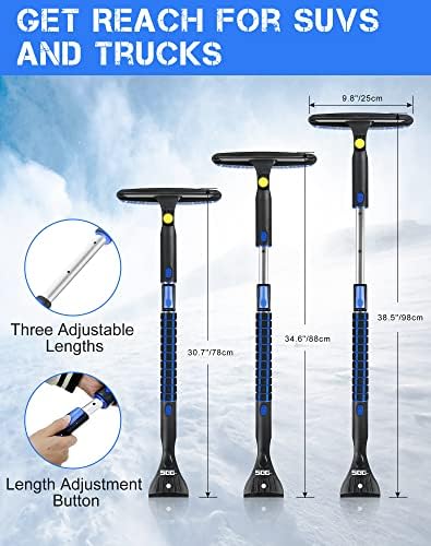 SEG Direct 39" Extendable Snow Brush with Squeegee Ice Scraper Telescoping