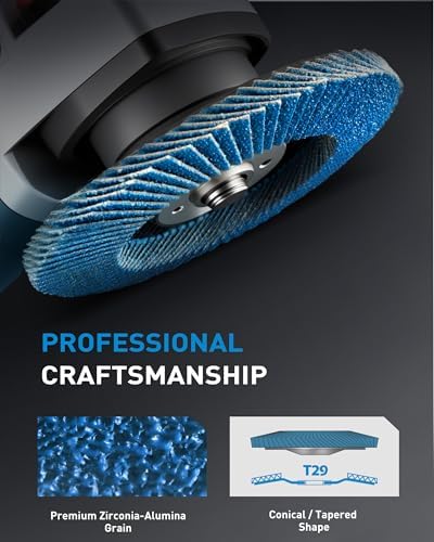 S SATC 4.5" x 7/8" Inch Flap Discs 40 Pack Grinding Wheels 120 Grit T29 Zirconia Flap Wheels for 4 1/2 Inch Angle Grinder Metal Stainless Steel