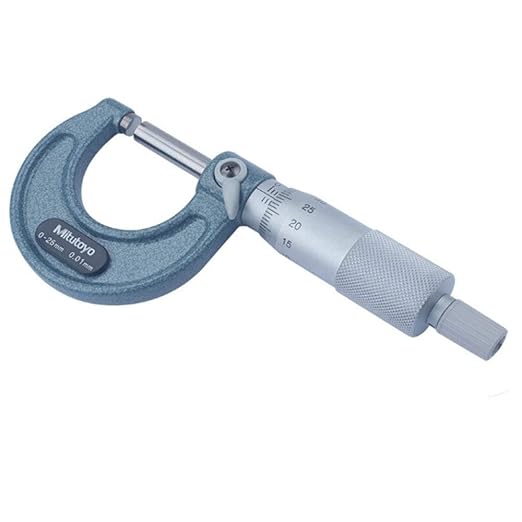 Mitutoyo 103-141-10 Outside Micrometer, Baked-enamel Finish, Ratchet Stop, 100-125mm Range, 0.01mm Graduation, +/-0.003mm Accuracy
