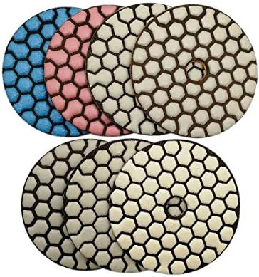SHDIATOOL 3 Inch Dry Diamond Polishing Pads Set of 7 Pieces for Granite Marble Quartz