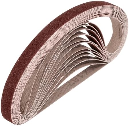 HARFINGTON 3/8 x 21 Inch Sanding Belts, 10 Pcs 120 Grits Aluminum Oxide