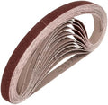 HARFINGTON 3/8 x 21 Inch Sanding Belts, 10 Pcs 120 Grits Aluminum Oxide