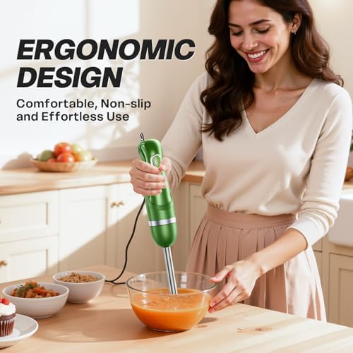 Turelar Immersion Blender Corded 400W, 2 Speed, Emulsifier, Blend, BPA-Free