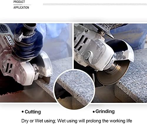 SHDIATOOL Diamond Cutting Grinding Disc for Granite Marble, Cutting Wheel Saw Blade with 5/8-Inch-11 Arbor 4-Inch