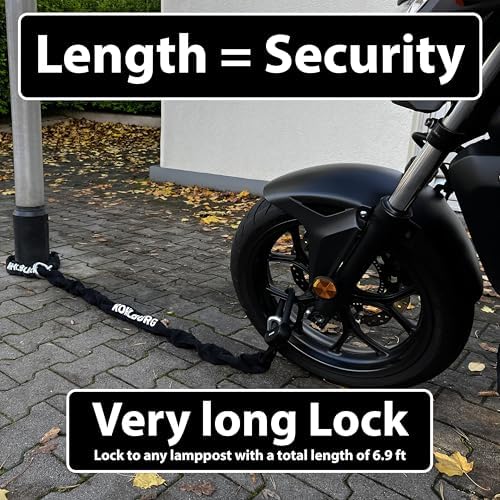 KOHLBURG 18lbs Massive Motorcycle Chain Lock [Sold Secure Diamond] 7ft Long