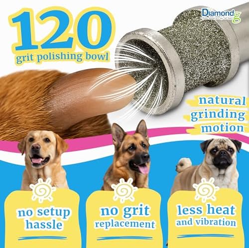 Diamondg Dog Nail Grinder Bits - Diamond-Coated, 60 Grit Body, 1pack, Large