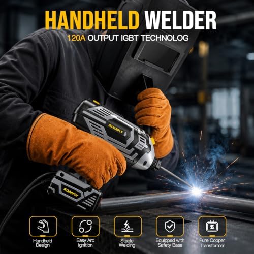 Portable Handheld Welding Machine, 110V 120A ARC Welder for 3/32"-1/8" Rods
