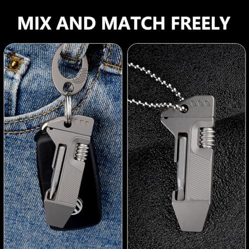 WARHERO Titanium EDC Pry Bar Multitool with Ratchet Screwdriver, Wrenches, Crowbar, Bottle and Box Openers, Compact Versatile Pocket Pry Bar for Everyday Carry