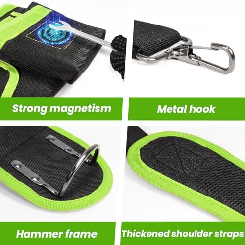 Professional Tool Belt for Men, Magnetic Tool Pouch with Suspenders