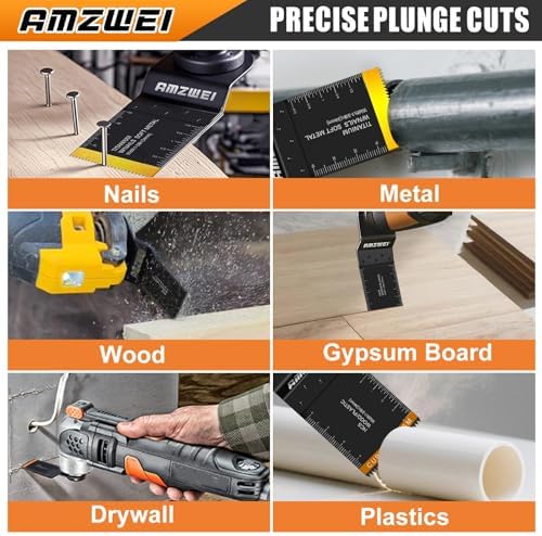 AMZWEI 50PCS Multi Tool Blade Kits Metal Wood Cutting, Professional