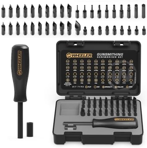 Wheeler 43-Piece Professional Gunsmithing Screwdriver Set with Magnetic Screwdriver Handle and Storage Case for Gunsmithing