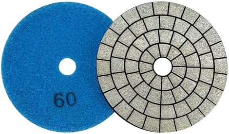 Electroplated Diamond Sanding Pad, 60Grit 4inch 100mm Grinding Disc Hook and Loop Backing for Stone Tile Glass Trimming & Metal Polishing & Wood Sanding (1 Piece)