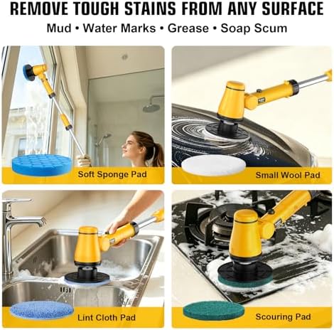 NATBEESY Electric Spin Scrubber Compatible with DeWalt 20V Battery