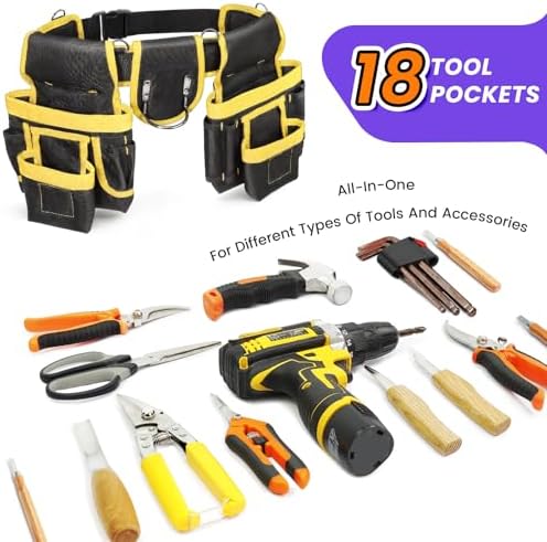 Tool Belt for Men, Freely-Combinable Magnetic Tool Belt with Suspenders