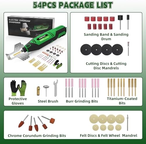 Electric Chainsaw Sharpener Kit – Chain Saw Sharpener Tool, Rotary Tool Kit