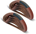 POWERTEC 1/2 x 18 Inch Sanding Belts, 40PK, 40 Grit Aluminum Oxide Belt Sander Sanding Belt for Air File Belt Sander, Woodworking, Derusting (401804-P2)
