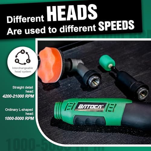 BATOCA S6 Mini Cordless Polisher 2 Heads for Car/Motorcycles Detailing Kit