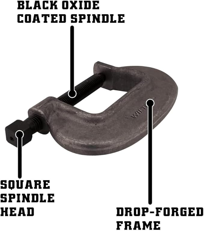 Wilton Brute Force C-Clamp, 1-3/4" Opening, 1-7/16" Throat, 8750 Lbs. Clamping Force (Model 1-1/2 F.C.) (Pack of 2)