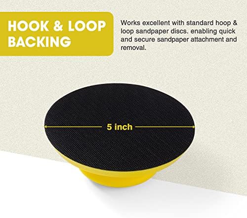 5 Inch Hand Sanding Block Hook and Loop Sanding Block 2 PCS Round and Mouse Hand Sanding Blocks Foam Sanding Blocks Auto Body Hand Sanders for Wood Mouse Sanding Pad Sandpaper Holder