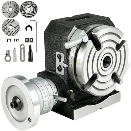 Rotary Table Horizontal Vertical Dividing Plates for Milling Machine Rotary Table Milling Machine Tools (4 IN+4Slot)