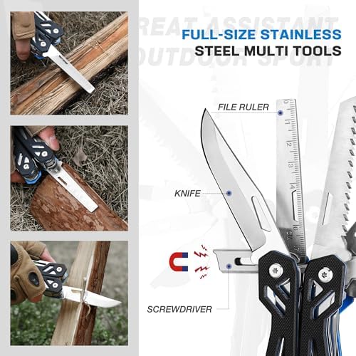 MOSSY OAK 21-in-1 Multitool, Stainless Steel Pliers with Pocket Knife
