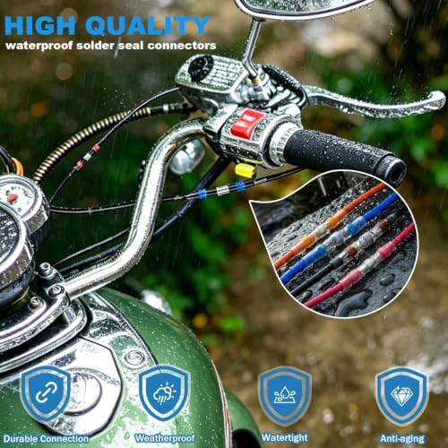 350W Mini Heat Gun Kit with 300pcs Solder Seal Wire Connectors & 3:1 Waterproof Heat Shrink Tubing 2-Temp Max 662°F Portable Hot Air Gun, Electrical Repair Tool Set for Automotive, Marine & DIY Crafts