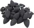 50Pc 1/4" Shank Brown Corundum Grinding Head Cone Shaped Grinding Wheel Abrasive Mounted Grinding Point Stone Rotary Tools Deburring Polishing -Diameter:30mm