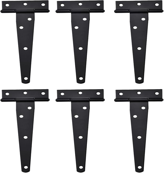 Shed Door Hardware Kit- Includes Hinges, Latches, and T-Handle Lock, Door and Window Hinge Set for Shed, Gate, Barn, Playhouse, Chicken Coop and More