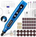Cordless Mini Rotary Tool Set -5 Speed Multi-Purpose Rotary Tool Kit 5000-18000RPM 3.7V Rechargeable Engraving Pen with LED Light 64Pcs Accessories for DIY Craft Sanding Polishing Drilling Blue