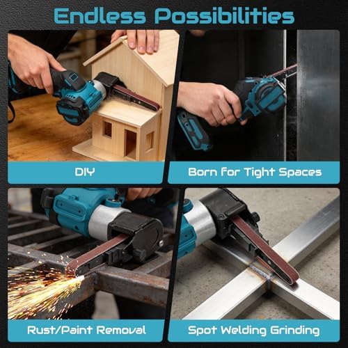 Cordless Mini Belt Sander for Ma-kita 18V Battery(Tool Only)