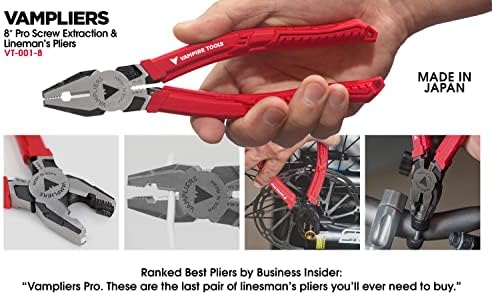 VAMPLIERS 2-PC Screw Extractor Pliers Set 8" Linesman + 6.25" Black Oxide