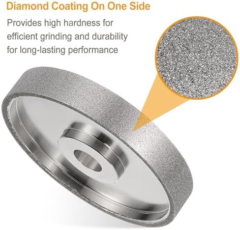 HARFINGTON Diamond Lapidary Wheel 6 Inch x 1 Inch Arbor Hole 100 Grit Grinding Wheels for Stone, Marble, Glass, Ceramics, Crystal, Carbide, Steel