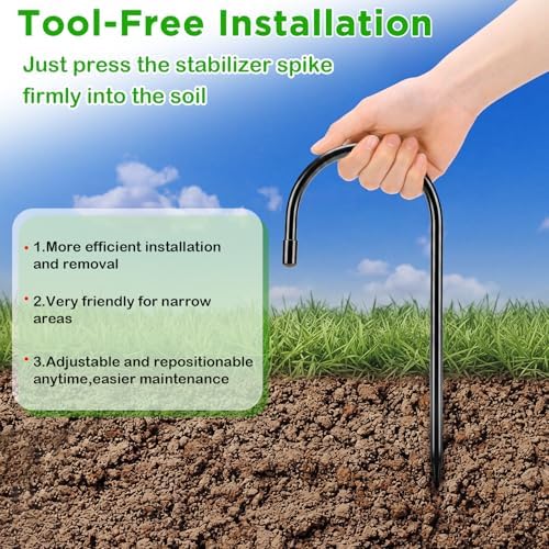 Zhengmy 4 Pcs Rain Gutter Downspout Extension Fixing Pin Downspout Ground Stake Holds Extensions Secure in Wind and Rain, Iron Fits 4" Round Pipes, Easy No Drill Installation