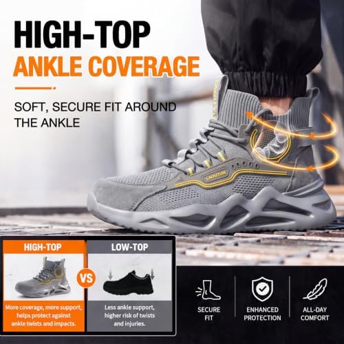 LAoutun Steel Toe Shoes for Men Work Shoes Safety Sneakers Lightweight