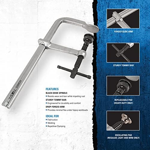 Wilton Regular-Duty F-Clamp, 8" Opening, 4-3/4" Throat, 1800 Lbs. Clamping Force (1800S-8)