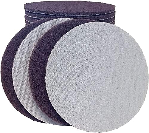 STARCKE Premium 6 Inch Non Woven Surface Conditioning Discs - for Dry Sanding Countertops, Auto Body Repair, Marine, Paint, Plastics, Metal and Fiberglass (50 Pack, Maroon - Very Fine)