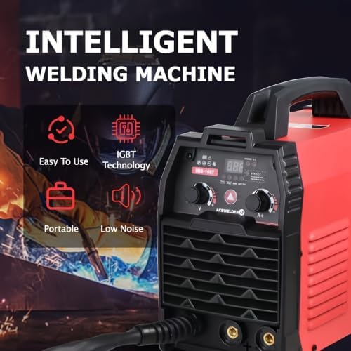 ACEWELDER 140A Gasless Flux Core MIG Welder/Lift TIG/Stick 3 in 1 Welding Machine 110V Portable IGBT Inverter Synergy Welder Machine (MIG140)