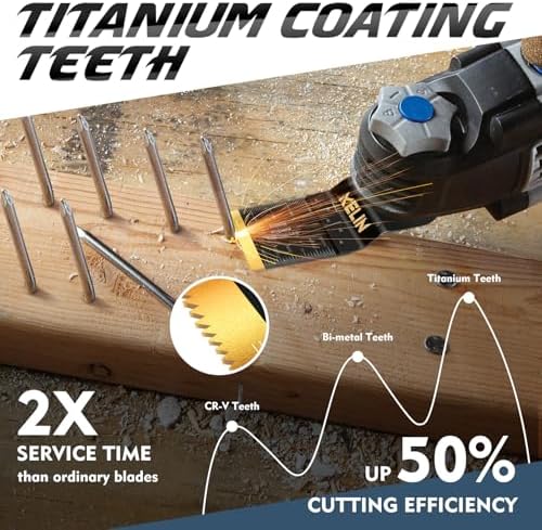 KELIN 56pcs Titanium Oscillating Tool Blades, Universal Multitool Blades