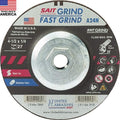 United Abrasives-SAIT 20160 A24N Fast Grinding Wheel 4 1/2" x 1/4" x 5/8-11" Type 27 with Super-Lock™ Hub, 10 Pack
