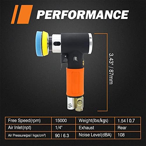 Mini Air S ander, Random Orbital Air Sander, Mini Pneumatic Sander for Auto Body Work