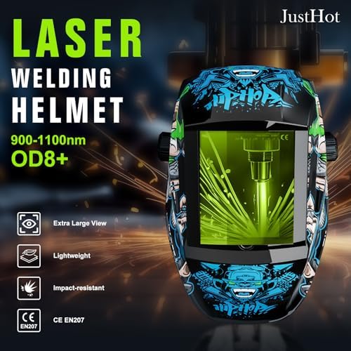 Laser Welding Helmet 900-1100nm OD8+ Professional Laser Face Shield