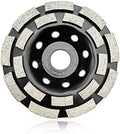 SHDIATOOL 4-1/2 Inch Double Row Diamond Grinding Cup Wheel for Concrete Granite Marble Masonry Brick Fits 7/8 Inch Arbor