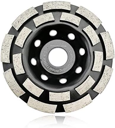SHDIATOOL 4-1/2 Inch Double Row Diamond Grinding Cup Wheel for Concrete Granite Marble Masonry Brick Fits 7/8 Inch Arbor