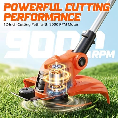 Weed Wacker Eater Electric String Trimmer Battery Powered Lawn Trimmer