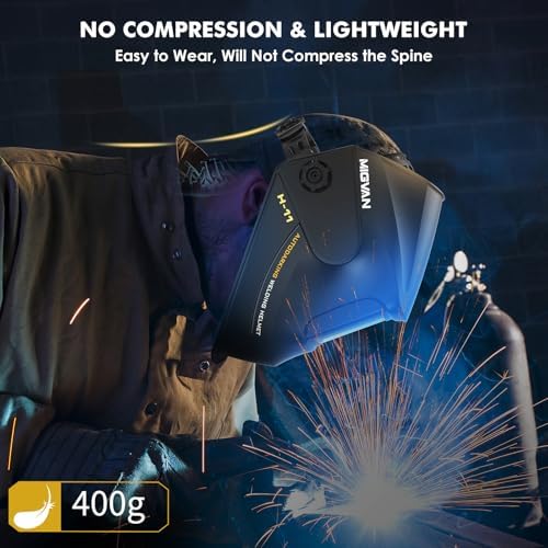 Welding Helmet Auto Darkening, MIGVAN True Color Welding Hood Solar Powered with 2 Arc Sensors, Optical Filtering Tech Welding Mask,Wide Shade 4/5-9/9-13 for ARC TIG MIG Grind Welding Helmets for Men