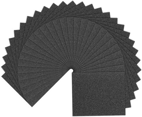 HARFINGTON 30pcs Sandpaper 80 Grit 9 x 11 Inch Waterproof Backing Silicon Carbide Abrasive Wet Dry Sanding Sheets for Wood Finishing, Metal Sanding, Automotive Polishing
