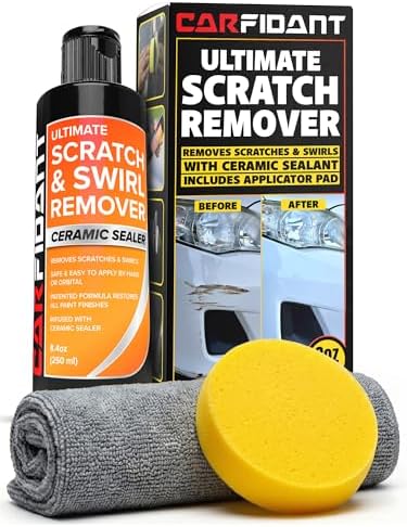 Carfidant Scratch and Swirl Remover - Car Scratch Remover for Vehicles Paint - Polishing Compound for Cars with Pad and Towel - Cutting and Buffing Compound for Paint Restorer