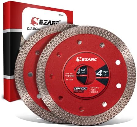 EZARC 4-1/2" Super Thin Diamond Tile Blade, 7/8"-20mm-5/8 Arbor, 2-Pack
